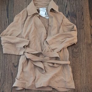 Mango Women's Tan Belted Jacket